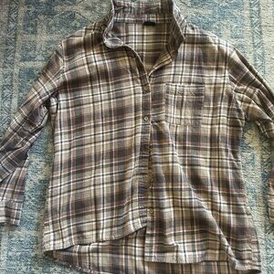 Plaid Button-Up Shirt